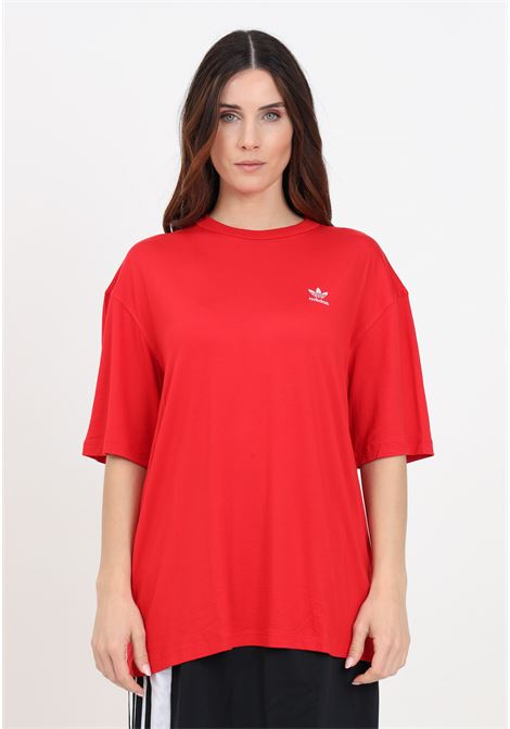 Women's red better scarlet trefoil tee t-shirt ADIDAS ORIGINALS | IR8069.